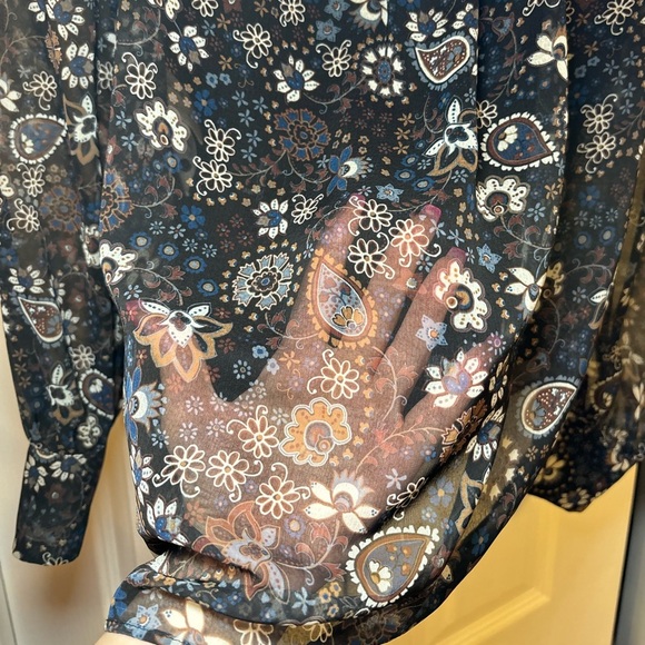 See by Chloé - Luxurious Tropical Floral Paisley Sheer Women's Longue SleeveTop - Picture 11 of 12